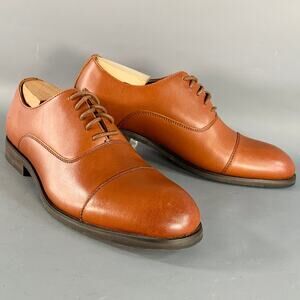 FRYE Size 8.5 Tan Leather Cap Toe Oxford Lace-Up Shoes